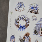 Winterzauber Aquarell Sticker Set – Vintage Weihnachten