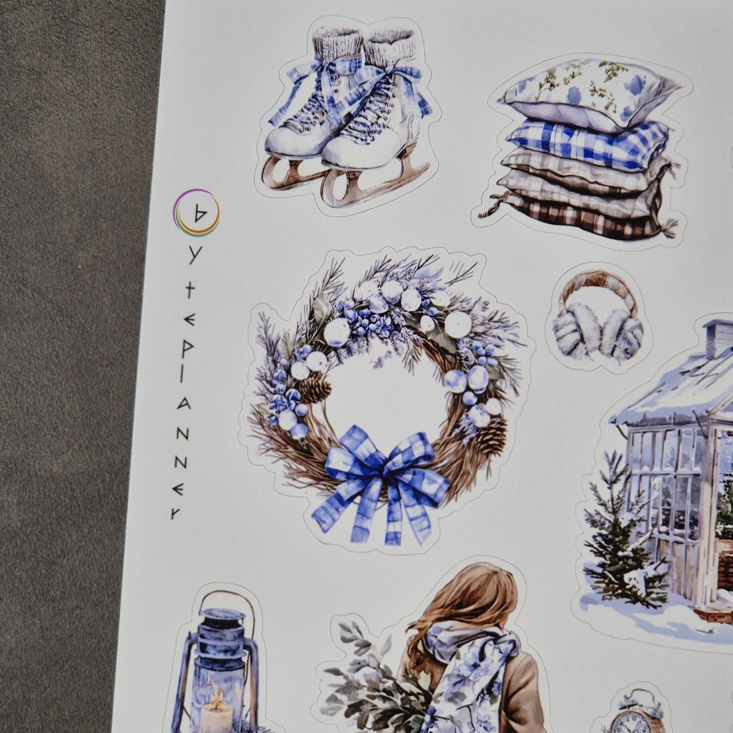 Winterzauber Aquarell Sticker Set – Vintage Weihnachten