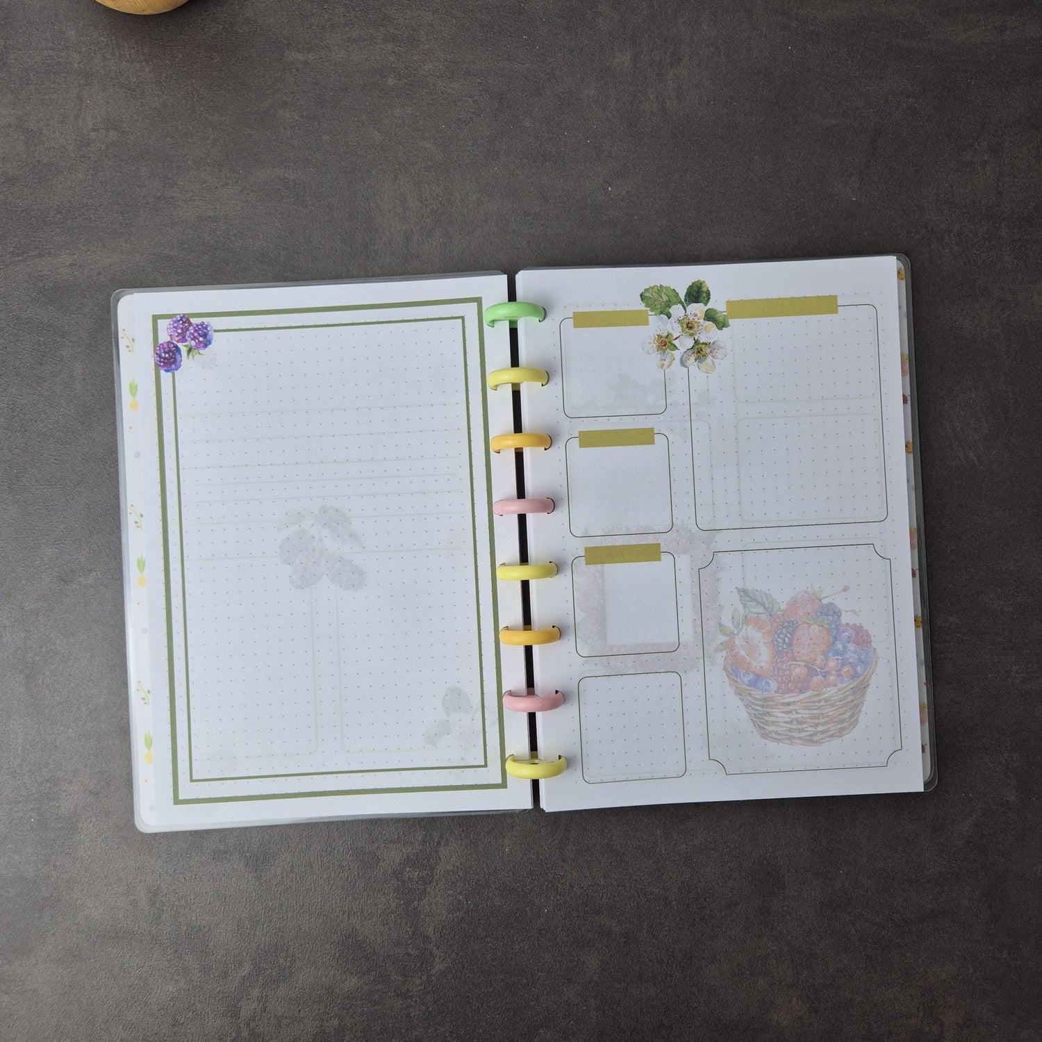 Dein wendebares A5 Discbound Bullet Journal – handgemacht mit bunten Seiten