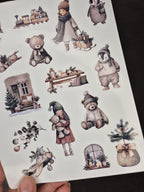 Vintage-Style Winter Sticker | Nostalgie Scrapbooking Dekor