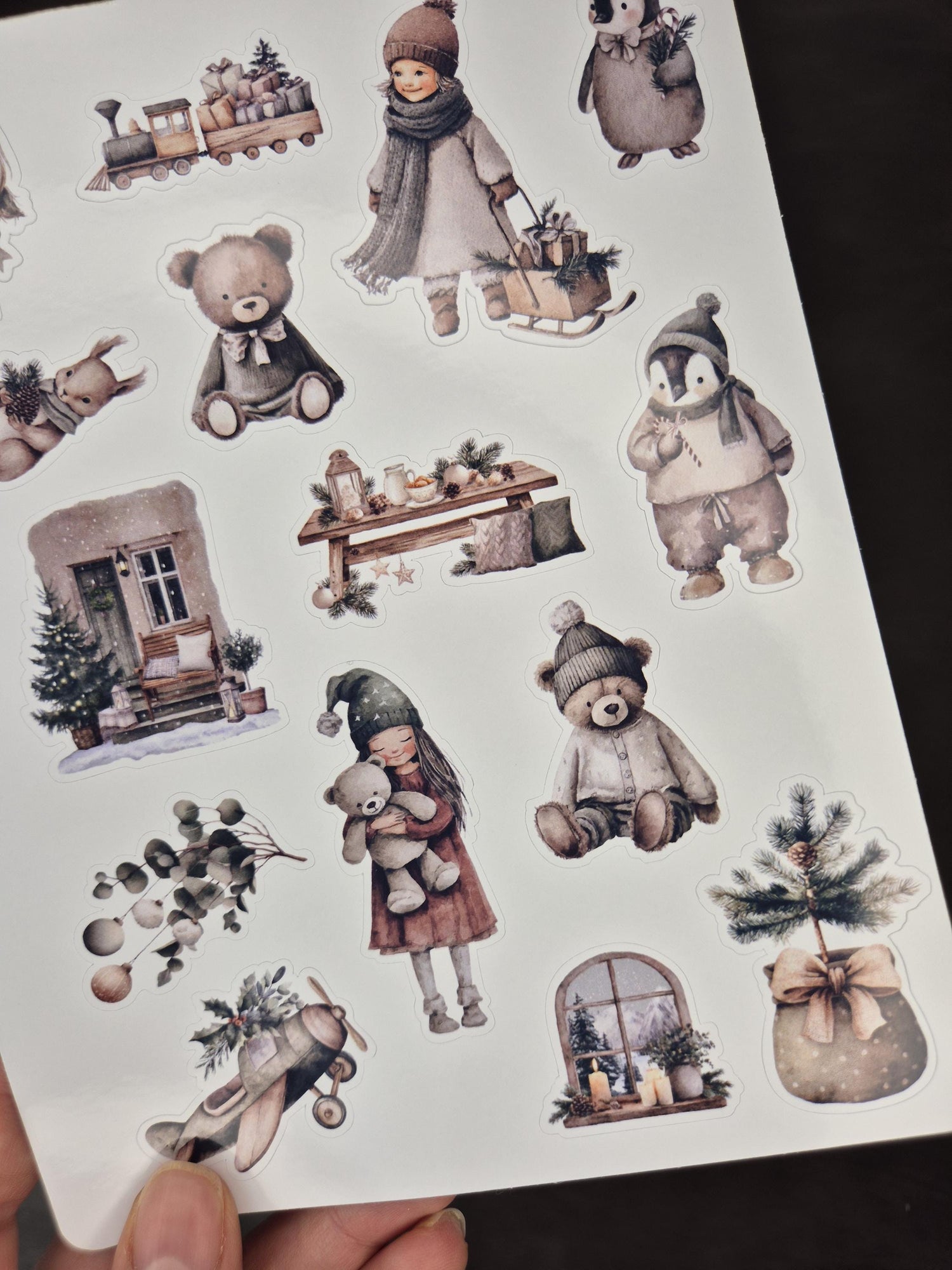 Vintage-Style Winter Sticker | Nostalgie Scrapbooking Dekor