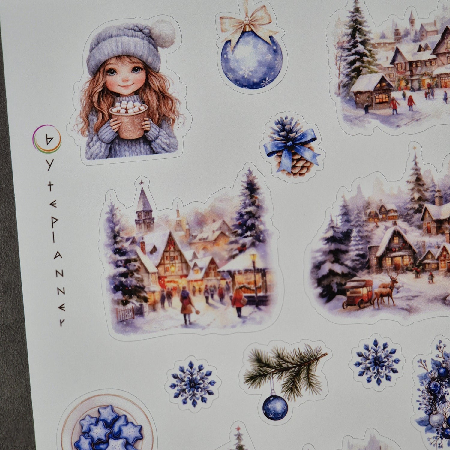 Ein winterlicher Moment zum Festhalten Aquarell-Sticker für deine Planerseiten