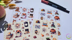 Coffee Sticker Set: Latte Art, Desserts, Cat in Cup
