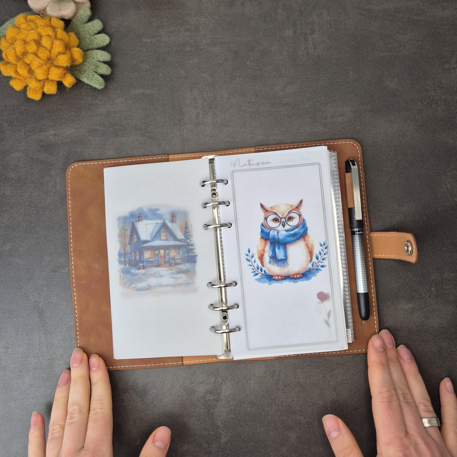 Personal Planners Cozy Winter Vellum Dashboards Set of 4