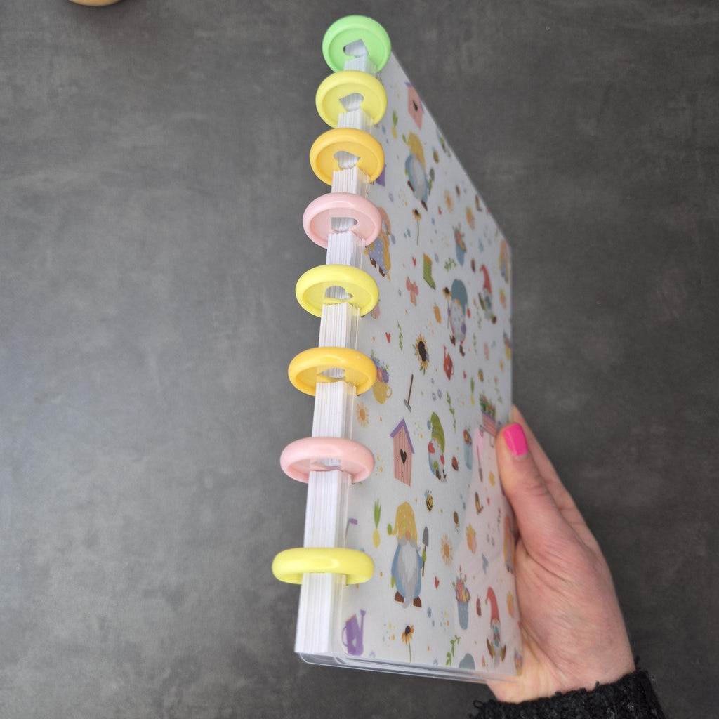 Dein wendebares A5 Discbound Bullet Journal – handgemacht mit bunten Seiten