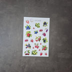 Aquarell-Stickerbogen mit Beerenmotiven – für Planer, Bullet Journal & Scrapbooking