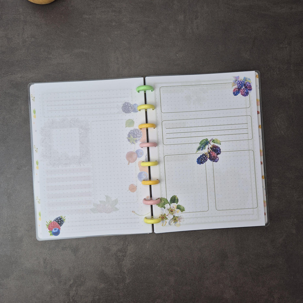 Dein wendebares A5 Discbound Bullet Journal – handgemacht mit bunten Seiten