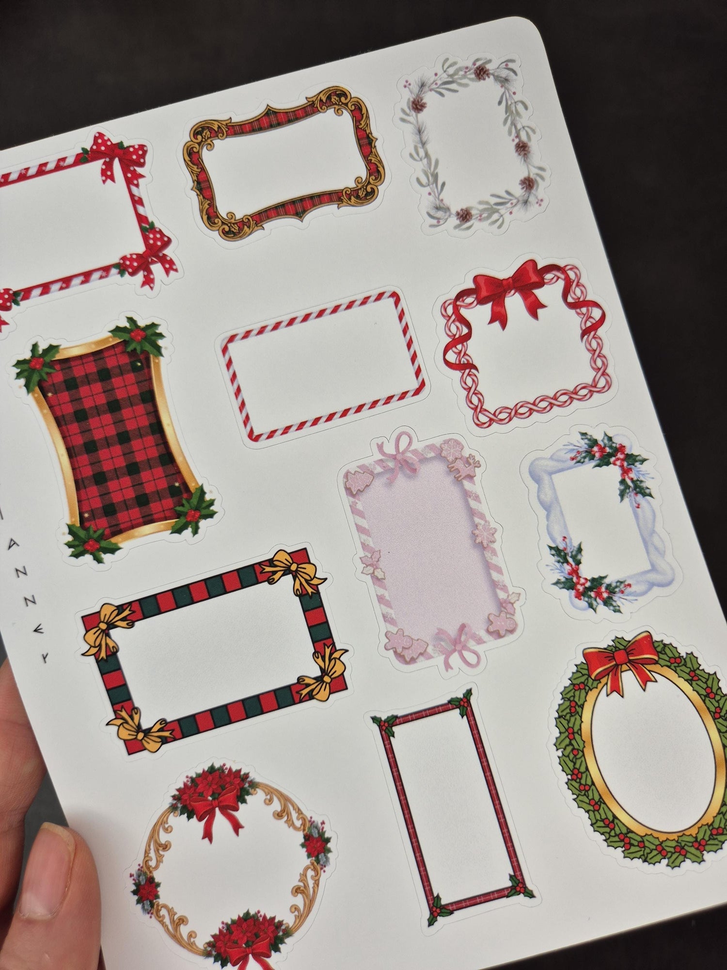 Festliche Winter-Rahmen Sticker | Weihnachtliche Rahmen für Planer und Journal