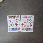 Winterliche Weihnachtssticker Set | Festliche Aufkleber für Planer, Bullet Journal | Schneeflocken, Cafés, Geschenke