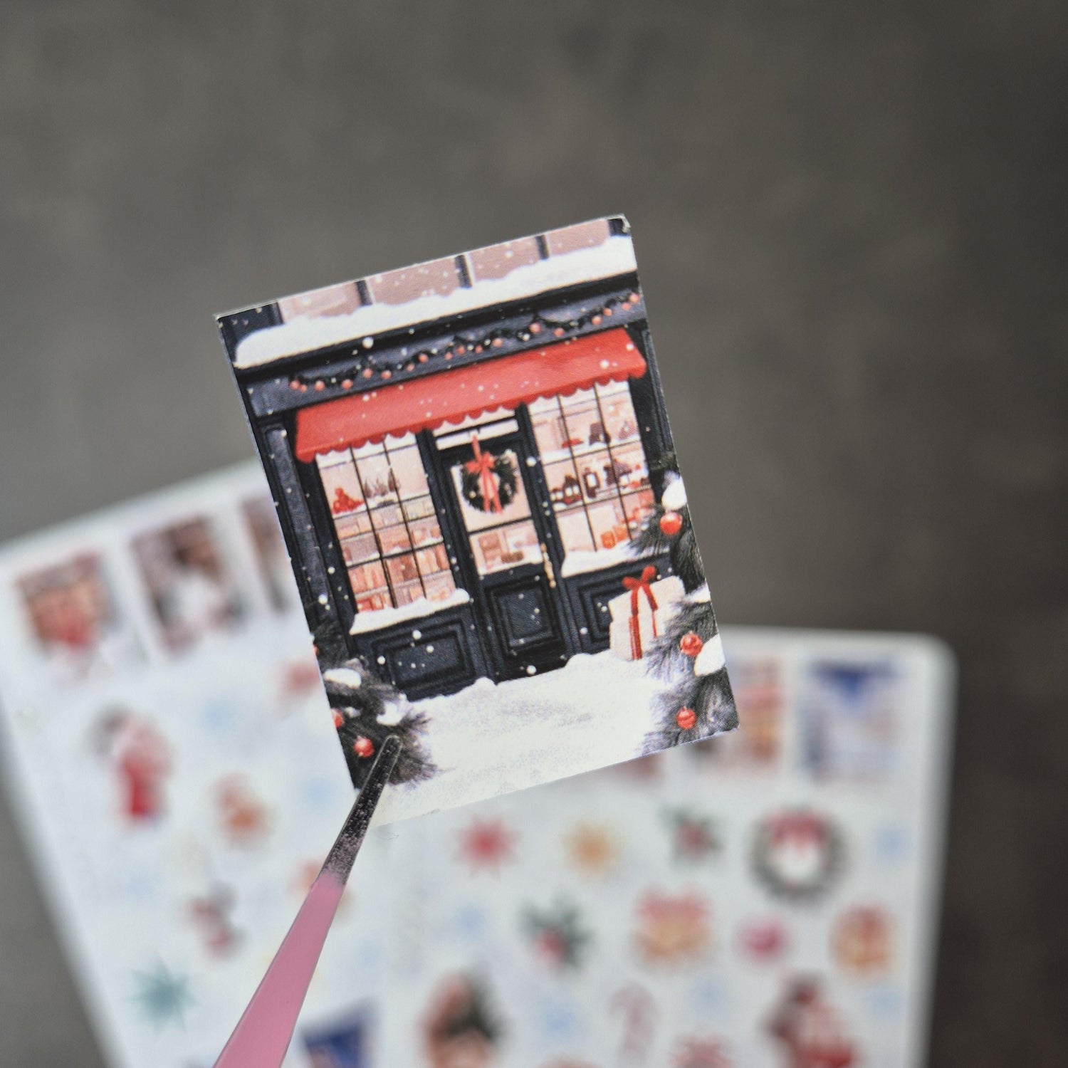 Winterliche Weihnachtssticker Set | Festliche Aufkleber für Planer, Bullet Journal | Schneeflocken, Cafés, Geschenke