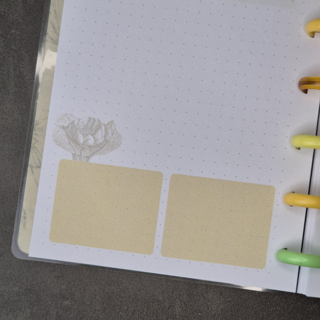 Mini Discbound Notizbuch „Seerosen" – handgemacht, nachfüllbar & minimalistisch