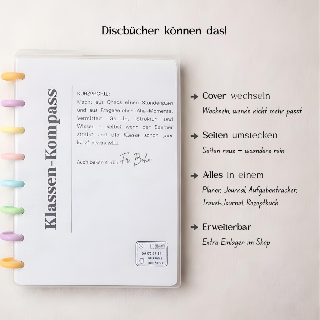 Klassen-Kompass Discbuch – dein analoger Begleiter für den Lehreralltag