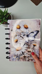 Discbuch A5 | Aquarell Gänseblümchen & Schmetterling Notizbuch