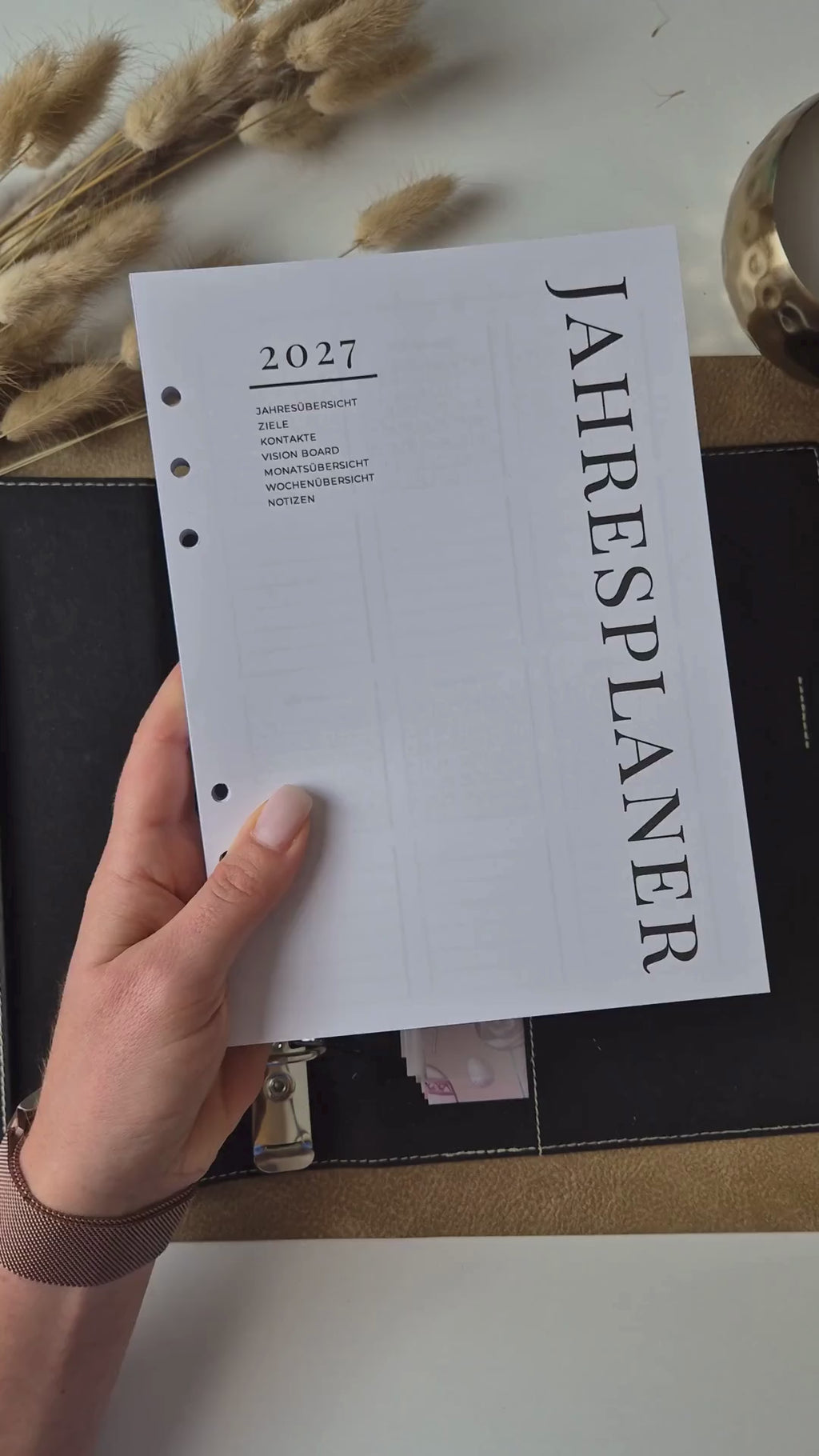 Jahresplaner 2027 A5 – minimalistische Kalendereinlagen für Ringplaner