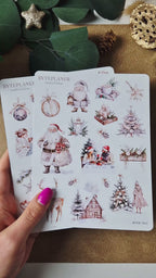 Weihnachtssticker im Aquarellstil