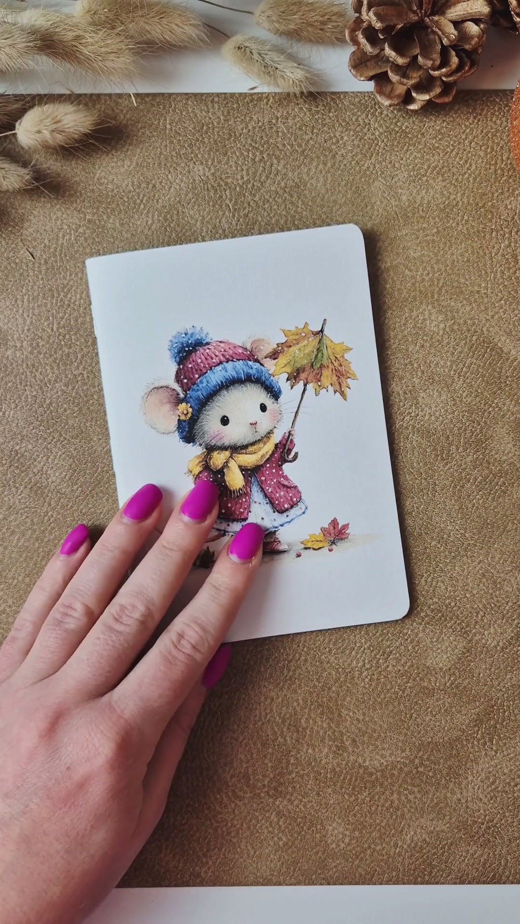 A6 Notizbuch mit kleinen Mäuseillustrationen
