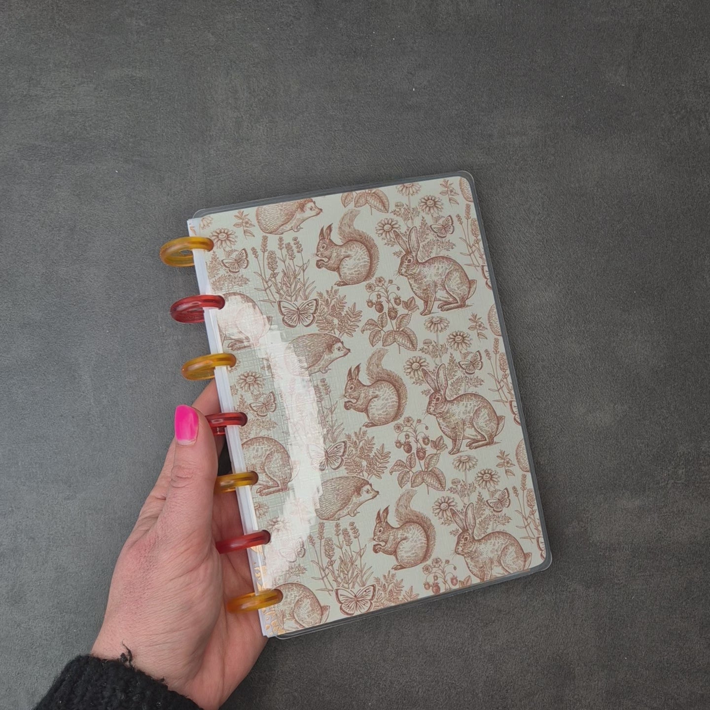Mini Discbound Notizbuch „Waldtiere" – handgefertigt, nachfüllbar & liebevoll gestaltet