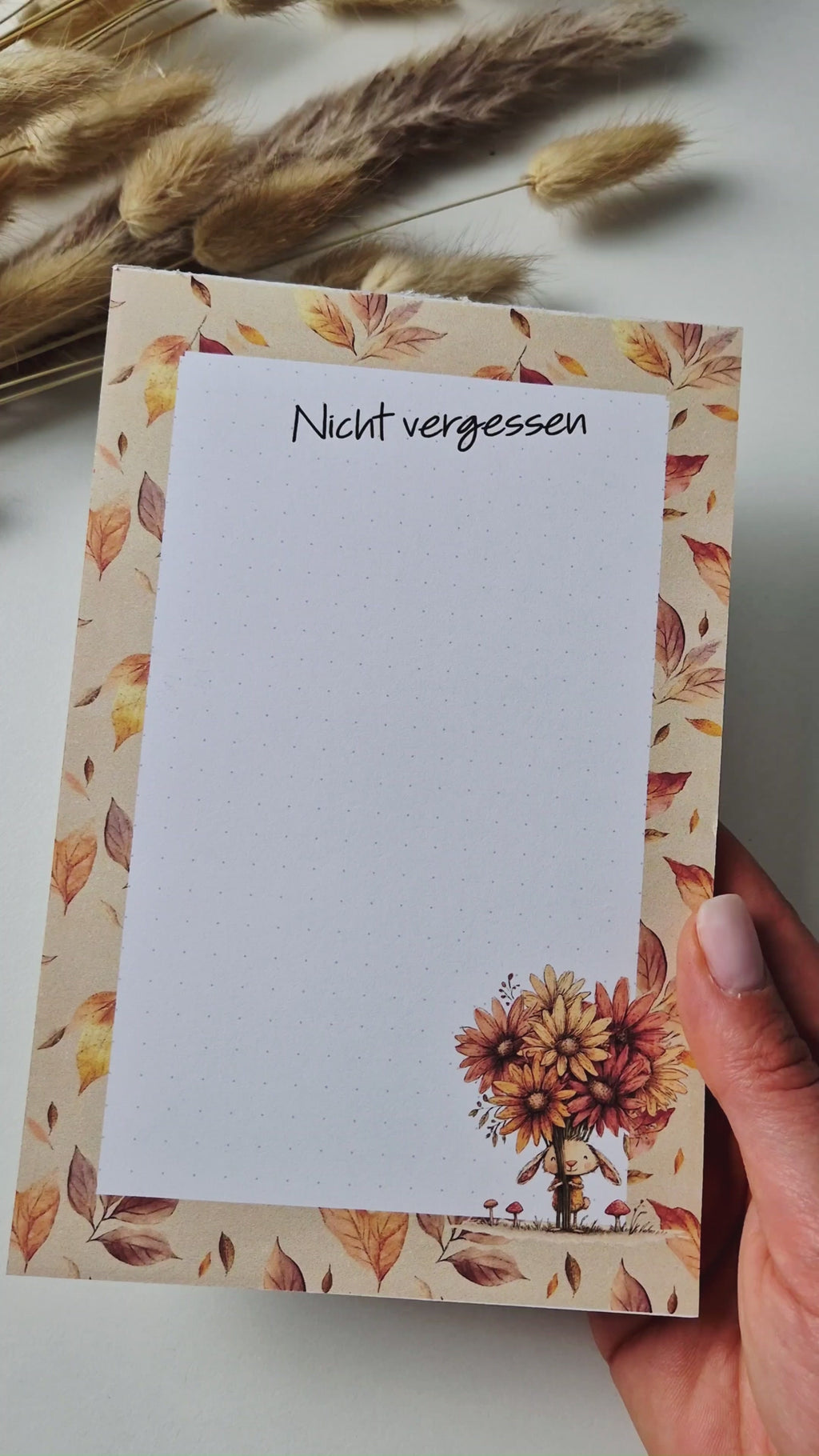 Herbstlicher Notizblock „Nicht vergessen"