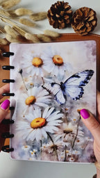 Discbuch A5 | Aquarell Gänseblümchen & Schmetterling Notizbuch