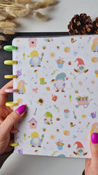 A5 Discbound Bullet Journal mit Beeren und Gartenzwergen