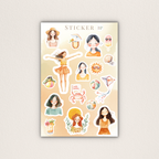 Sommer Sticker im zarten Boho Stil